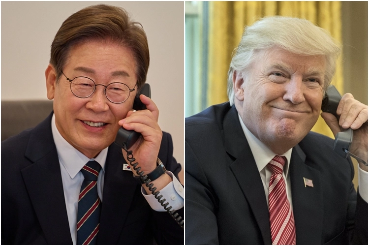 통화하는 이재명 대통령(왼쪽)과 트럼프 미국 대통령