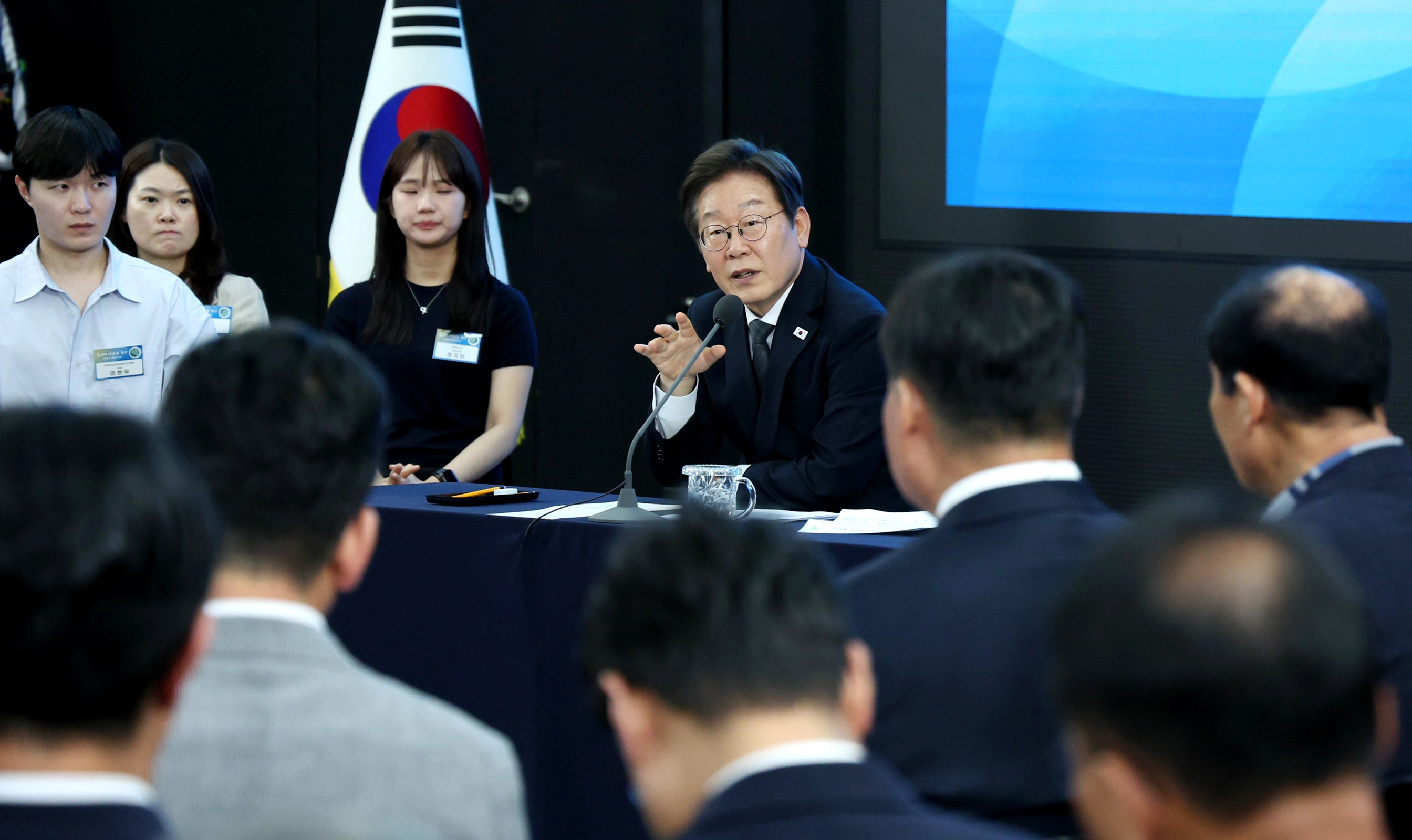 광주·전남 타운홀미팅에서 발언하는 이재명 대통령