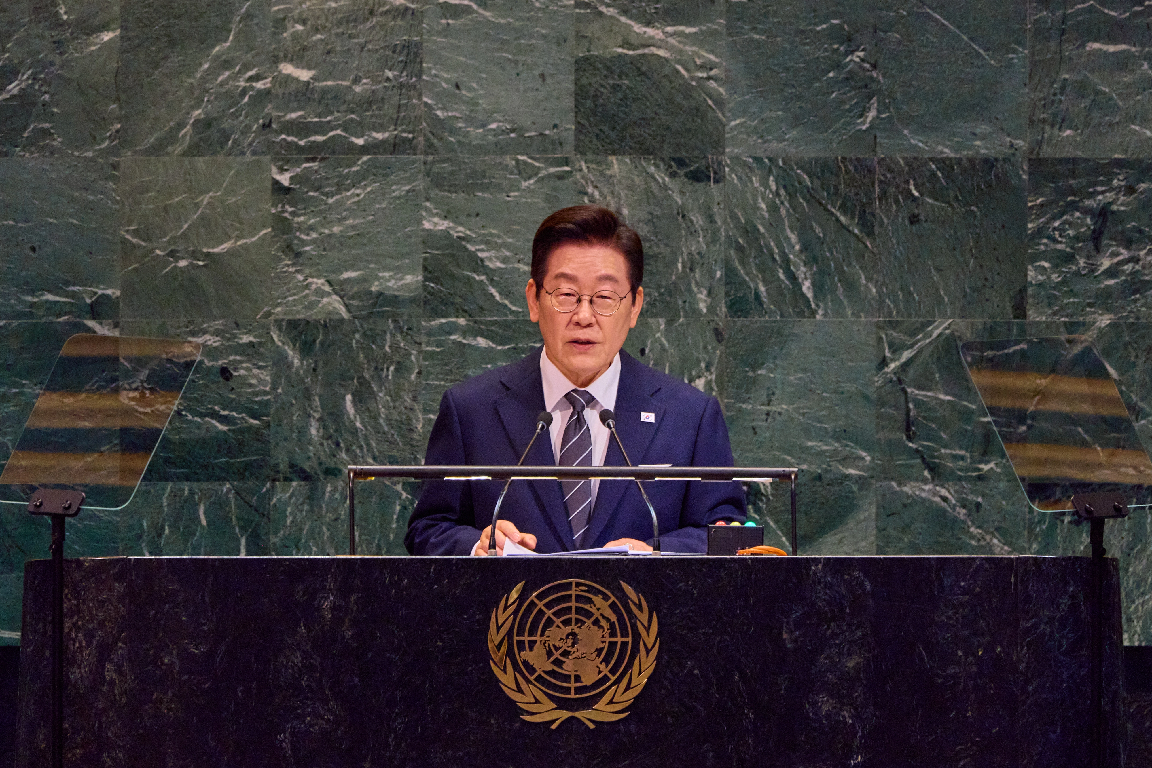 유엔 총회 기조연설하는 이재명 대통령