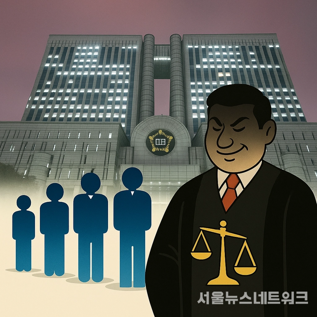 2021년부터 올해까지 임용된 신임 법관 676명 가운데 355명이 로펌에서 일한 경력을 가졌다. 절반이 넘는 수치다. / Ai 이미지 제작(SNN) 