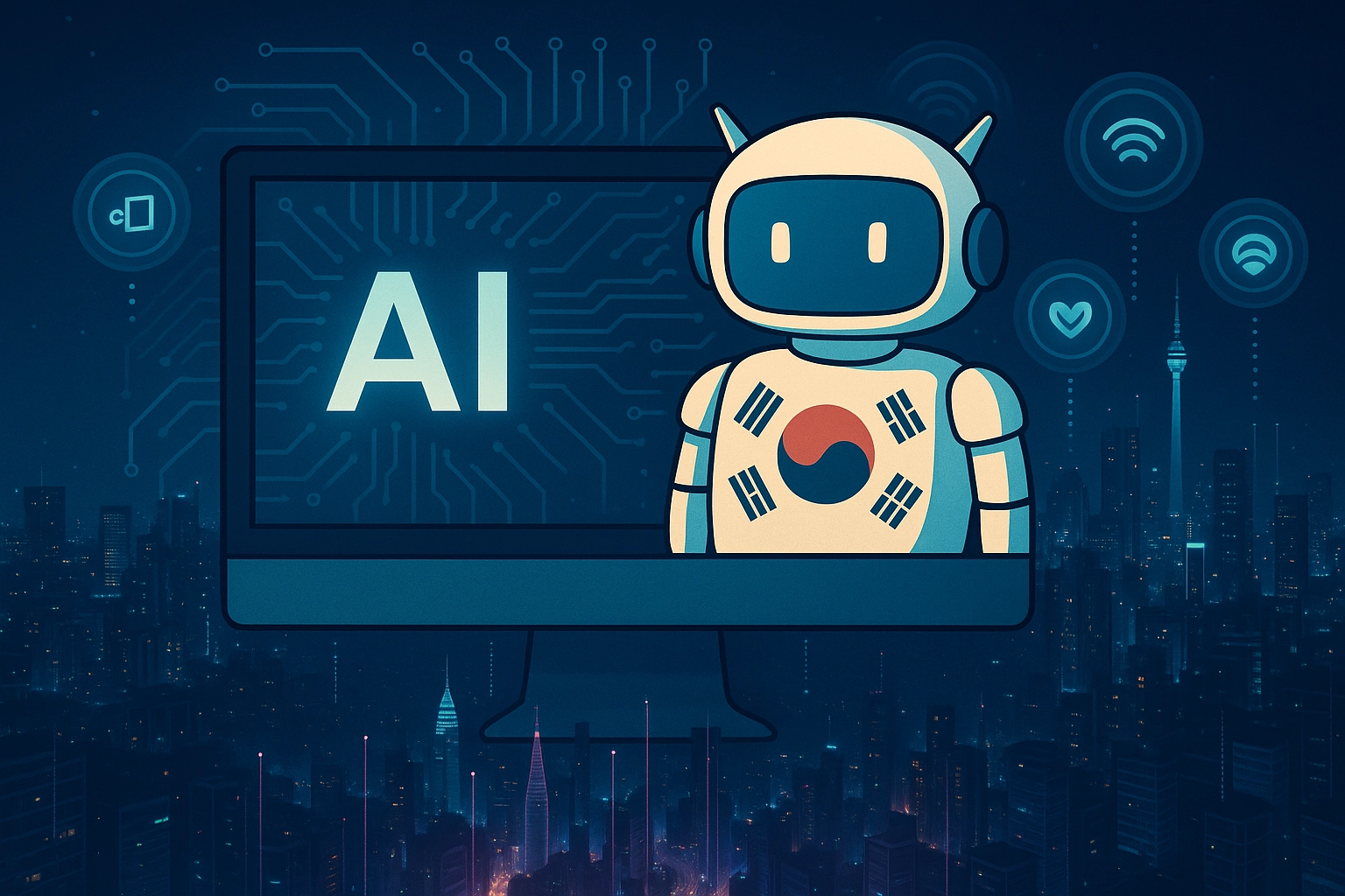 2024년 12월 26일, 국회 본회의에서 ‘인공지능 발전과 신뢰 기반 조성 등에 관한 기본법’(AI기본법)이 국회를 통과했다. 시행일은 2026년 1월 22일로 예정돼 있다. / ⓒ AI 이미지 제작 