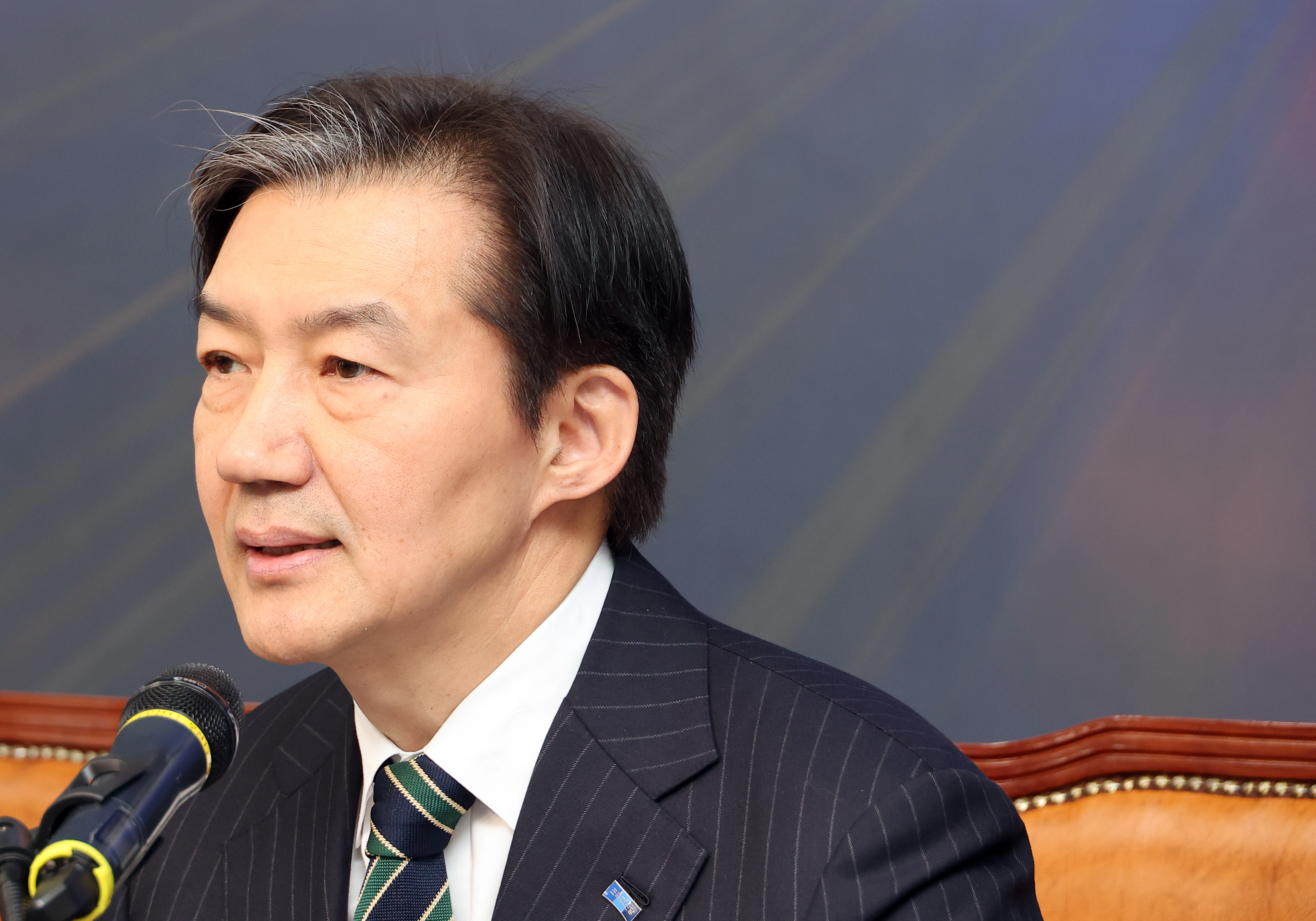  조국혁신당 조국 대표가 2일 국회에서 열린 최고위원회의에서 발언하고 있다. 2026.2.2 s