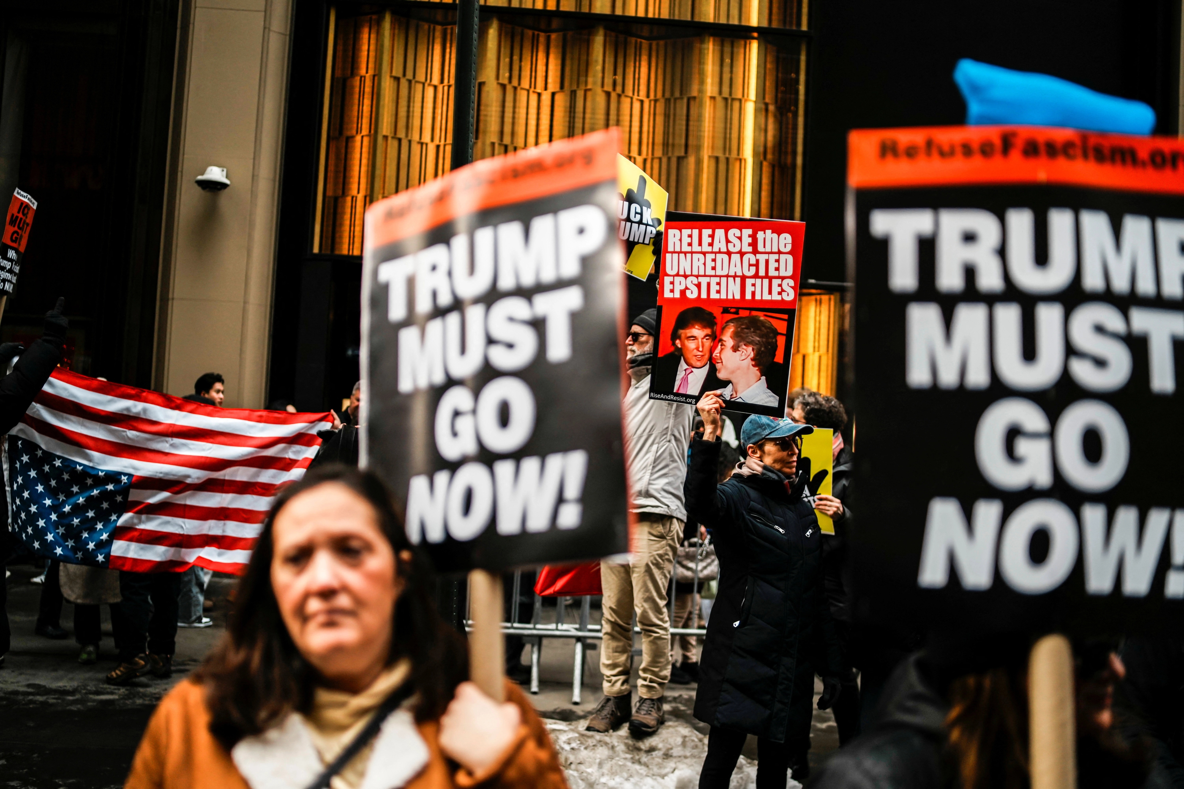 미국 뉴욕에서 열린 트럼프 반대 시위