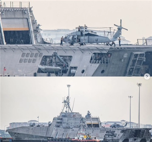 말레이시아 페낭항에 정박 중인 미 군함 [인스타그램 캡처.