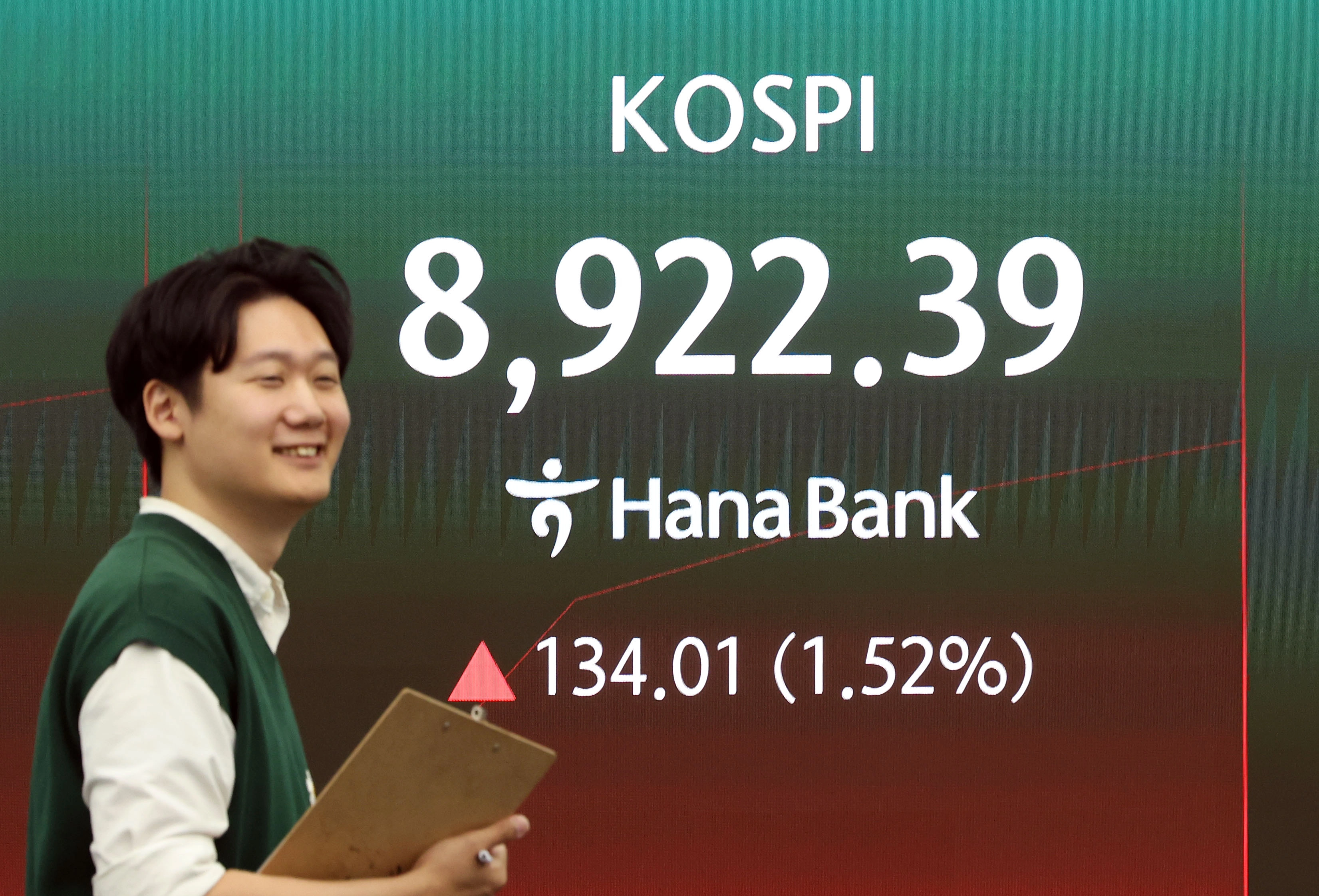 코스피, 장중 8900선 돌파