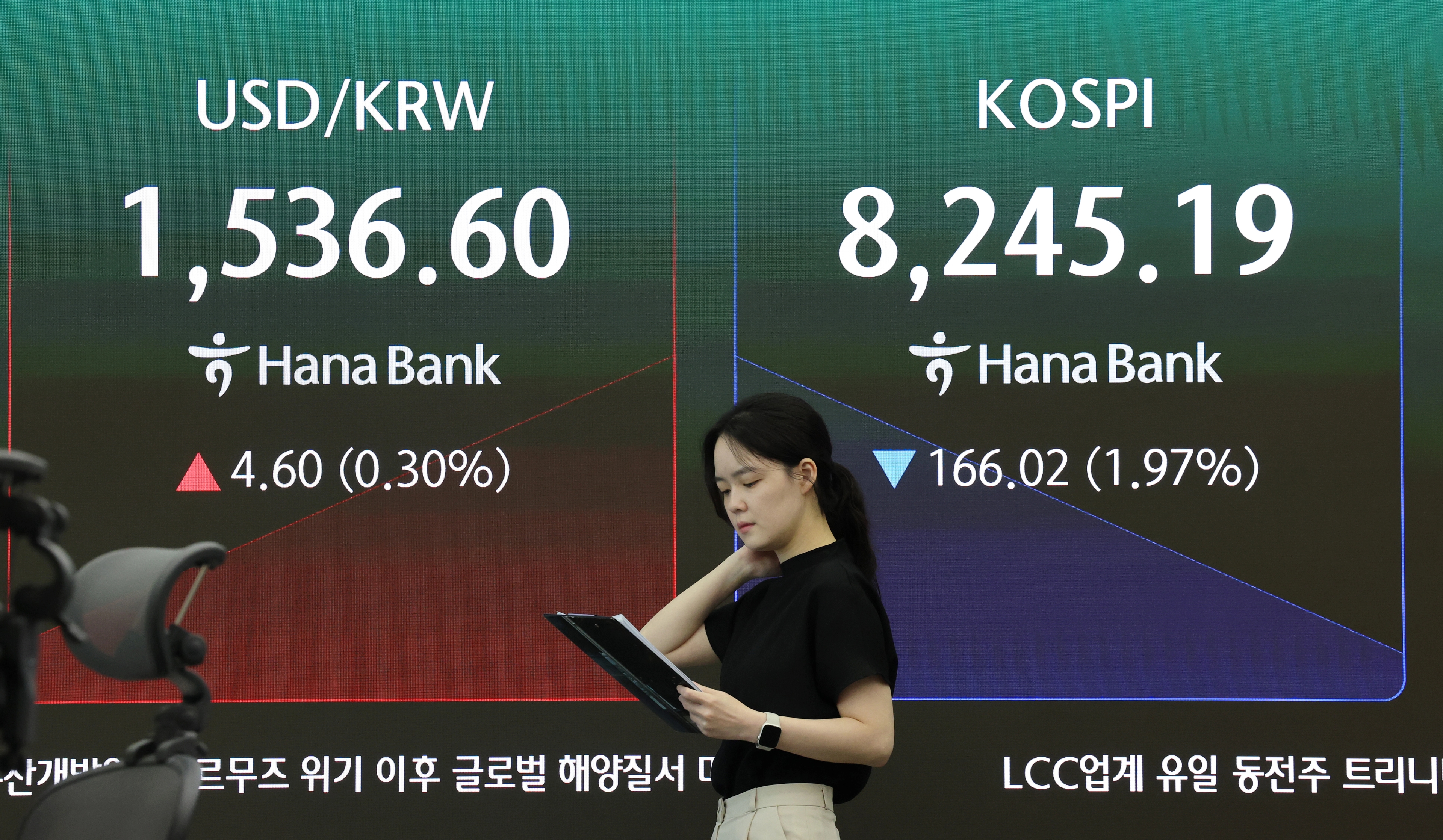 코스피 하락 출발... 원/달러 환율은 상승