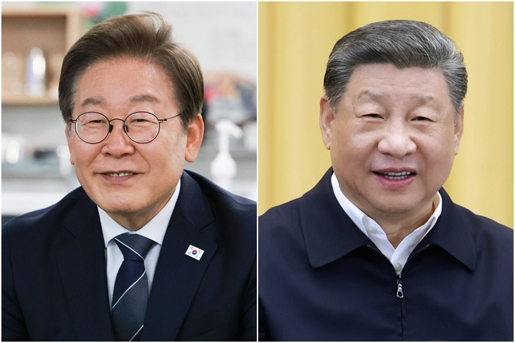 이재명 대통령(왼쪽)과 시진핑 중국 국가주석