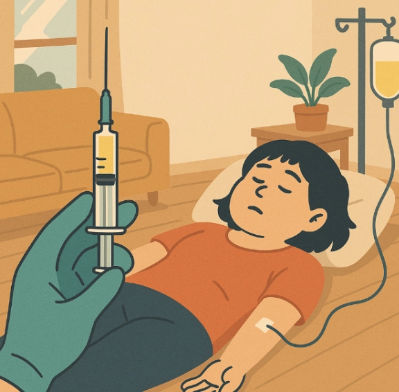 ‘주사이모’, ‘링거이모’. 이 말이 생겨난 과정은 모르지만, 들리는 순간 묘한 이질감이 생긴다. 누군가의 팔에 주사 바늘을 놓는 일은 결코 가벼운 일이 아니다. / ⓒChat GTP 생성 이미지